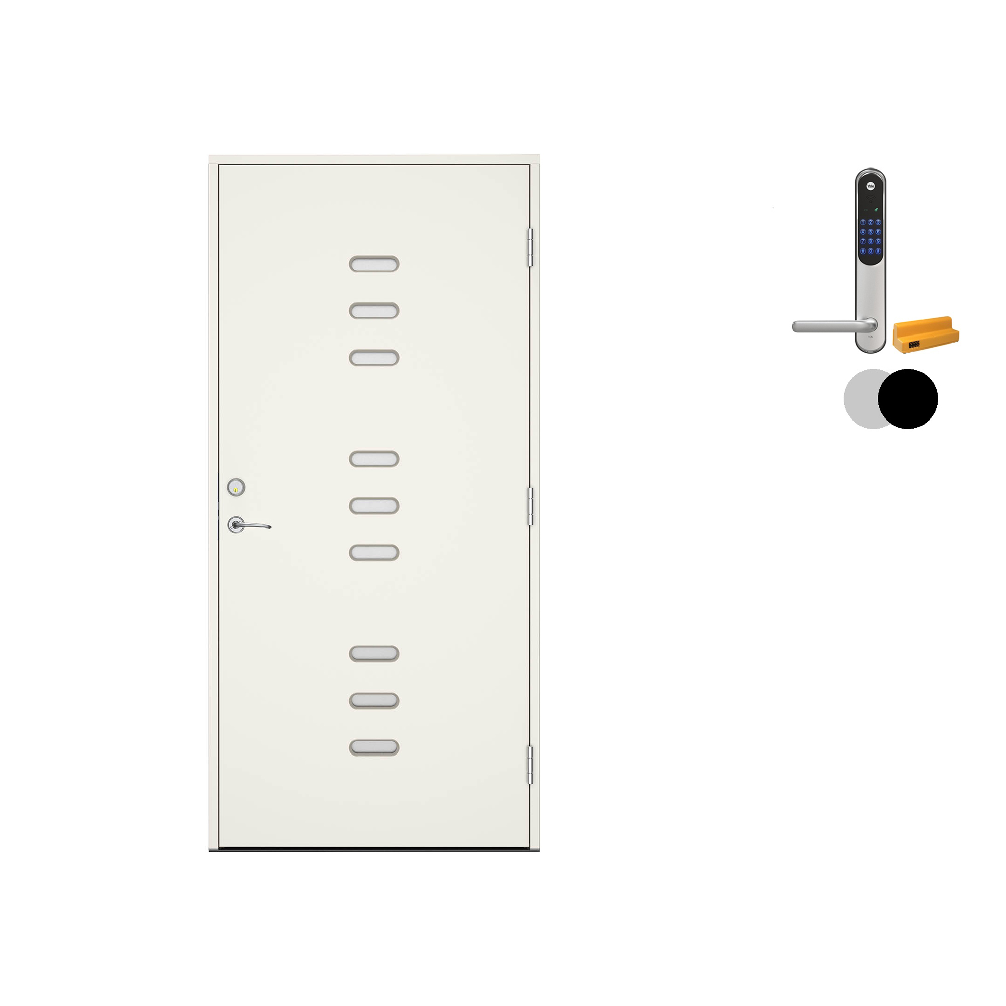 Ytterdør Swedoor Advance-Line Statement Glint med Yale Doorman Classic Home